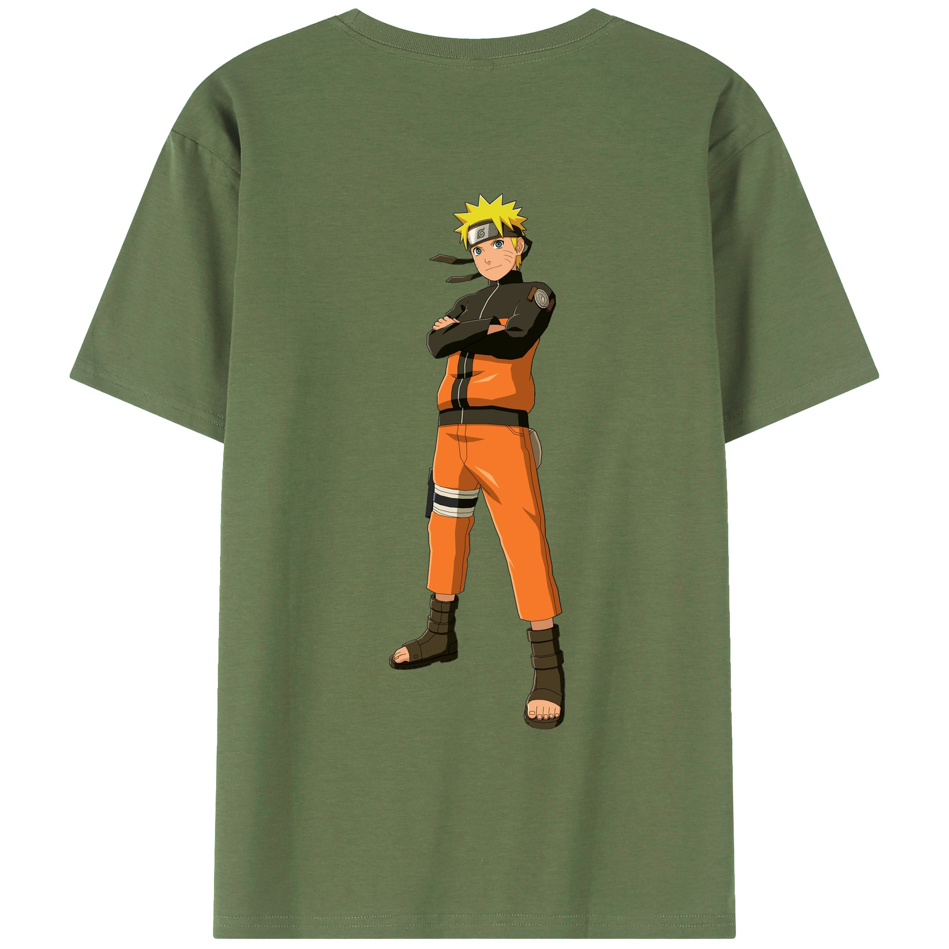 （画像用） NARUTO -ナルト- うずまき ナルト Uzumaki Naruto 綿100％ メンズ半袖Tシャツ（バックプリント） 通気性